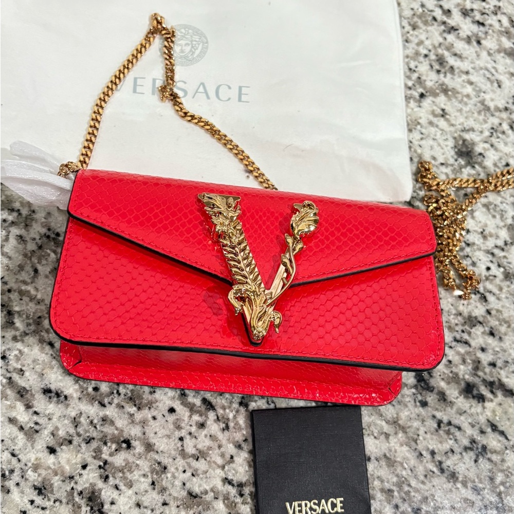 Versace Virtus Mini Chain Crossbody Bag